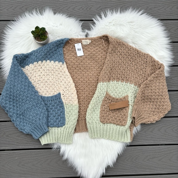 Colorblock Cardigan Sweater - Picture 1 of 3